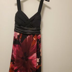 Gorgeous Painterly Floral Dress with Tulle Hemline